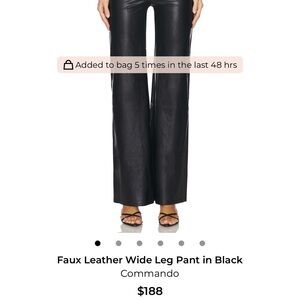 Commando Black Faux Leather Wide Leg Pants
